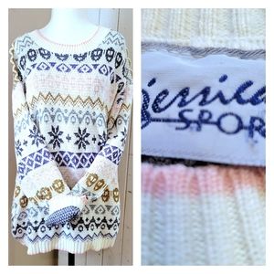 SWEET 90's VINTAGE PASTEL COLORED CREWNECK SWEATER large